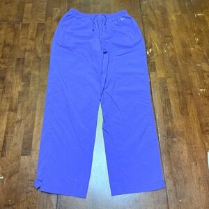 VTG Nike Ripstop Track Pants Mens Medium Purple Swoosh Windbreaker Ankle Zip